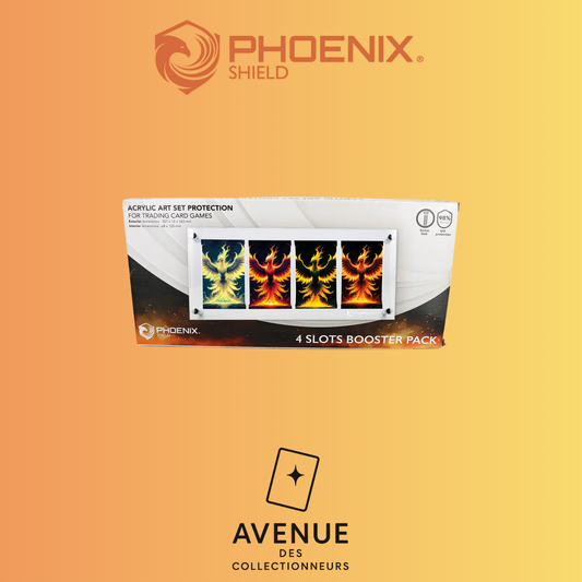 Cadre - Phoenix Shield - Protection Acrylique Booster - 4 boosters Avenue des Collectionneurs