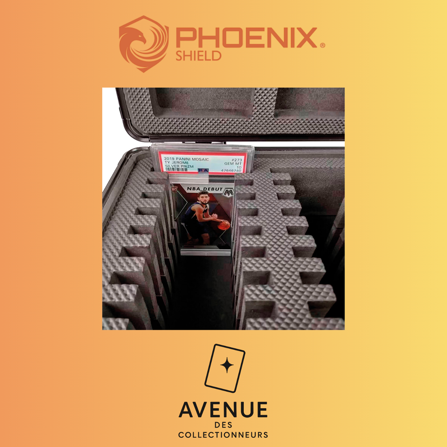 Suitecase - Phoenix Shield - Malette de rangement pour 44 cartes gradées avec vitrine Avenue des Collectionneurs