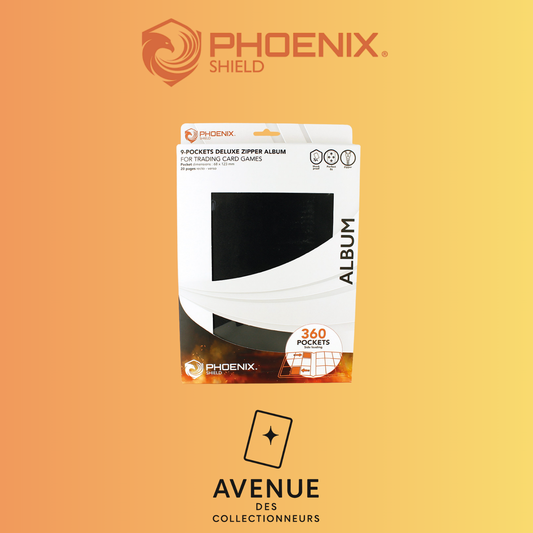 Portfolio - Phoenix Shield - Deluxe Zipper Album - 360 cartes - Noir Avenue des Collectionneurs