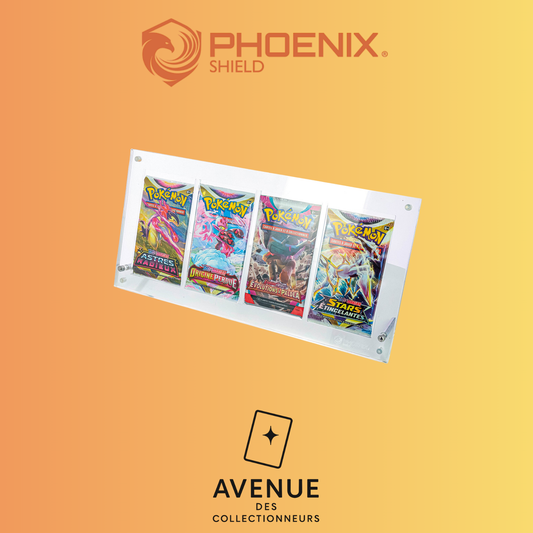 Cadre - Phoenix Shield - Protection Acrylique Booster - 4 boosters Avenue des Collectionneurs