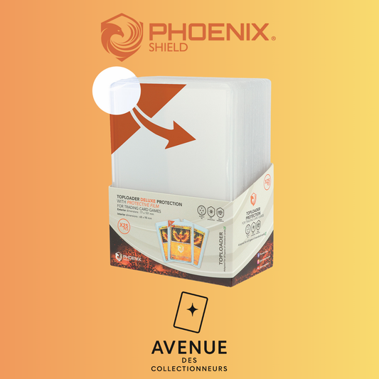 Toploader - Phoenix Shield - 25 Protèges Cartes rigides : Deluxe Toploader - Transparent Avenue des Collectionneurs