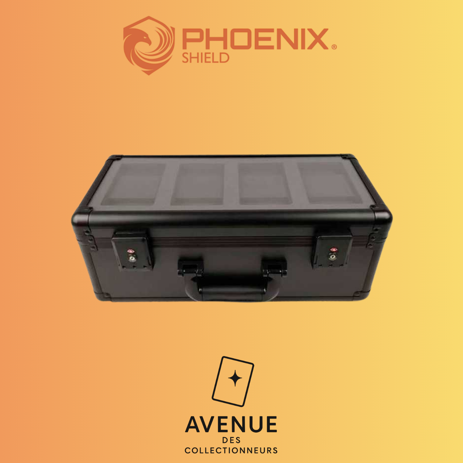 Suitecase - Phoenix Shield - Malette de rangement pour 44 cartes gradées avec vitrine Avenue des Collectionneurs