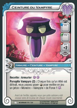 Carte Wakfu - Ceinture du Vampyre - Incarnam 275/320