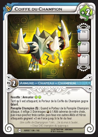 Carte Wakfu - Coiffe du Champion - Chaos d'Ogrest 139/162