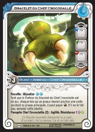 Carte Wakfu - Bracelet du Chef Crocodaille - Pandala 144/162