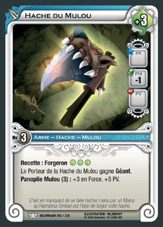 Carte Wakfu - Hache du Mulou - Incarnam 292/320