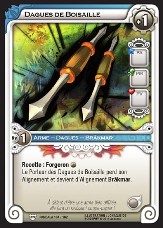 Carte Wakfu - Dagues de Boisaille - Pandala 134/162