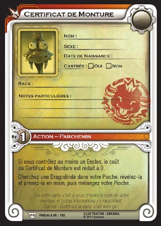 Carte Wakfu - Certificat de Monture - Pandala 096/162