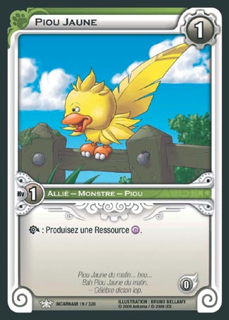 Carte Wakfu - Piou Jaune - Incarnam 019/320