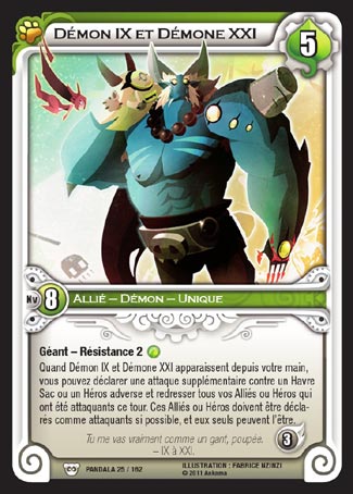 Carte Wakfu - Démon IX et Démone XXI - Pandala 025/162