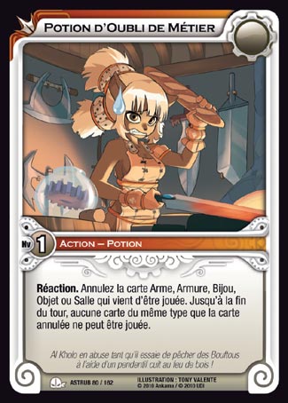 Carte Wakfu - Potion d'Oubli de Métier - Astrub 080/162