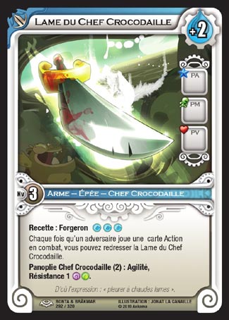 Carte Wakfu - Lame du Chef Crocodaille - Bonta & Brâkmar 292/320
