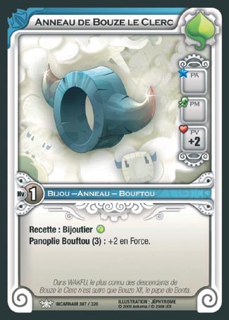 Carte Wakfu - Anneau de Bouze le Clerc - Incarnam 307/320