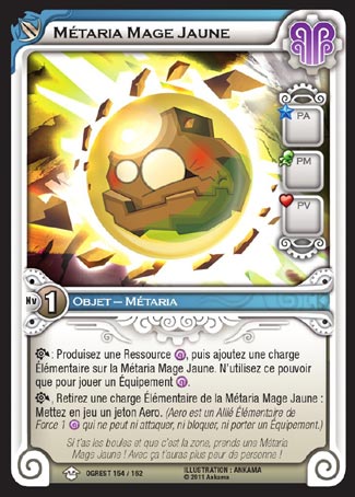 Carte Wakfu - Métaria Mage Jaune - Chaos d'Ogrest 154/162